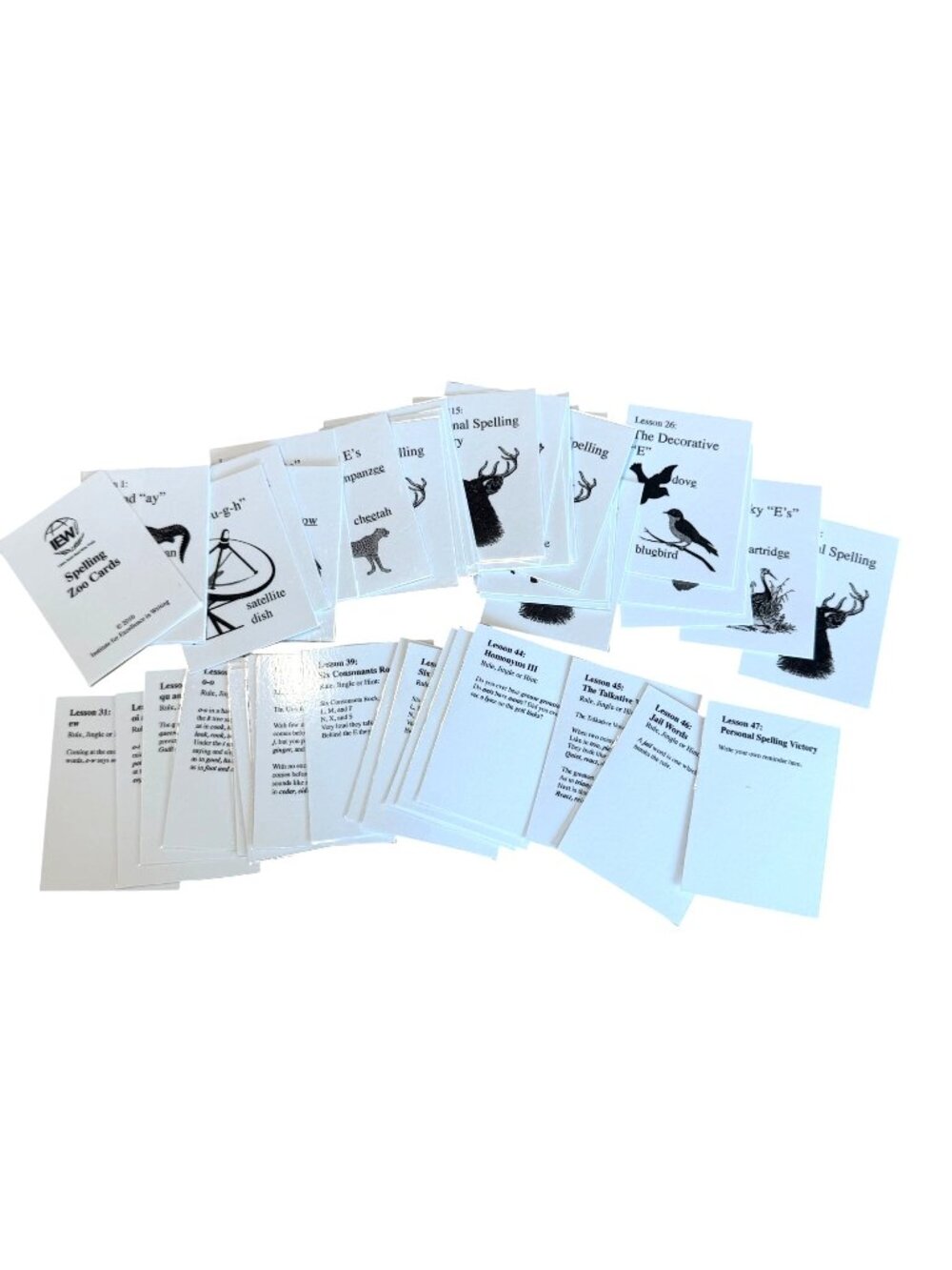 IEW Phonetic Zoo Spelling Zoo Cards Set Laminated Extra Complete